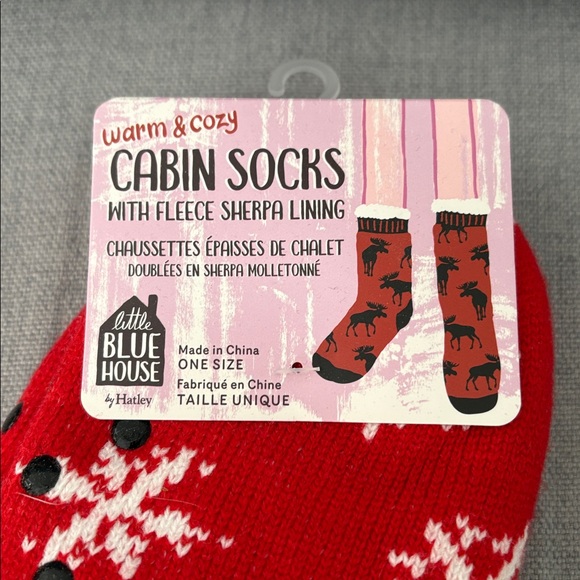 Hatley Red/White Snowflake Cabin Socks - Picture 2 of 4